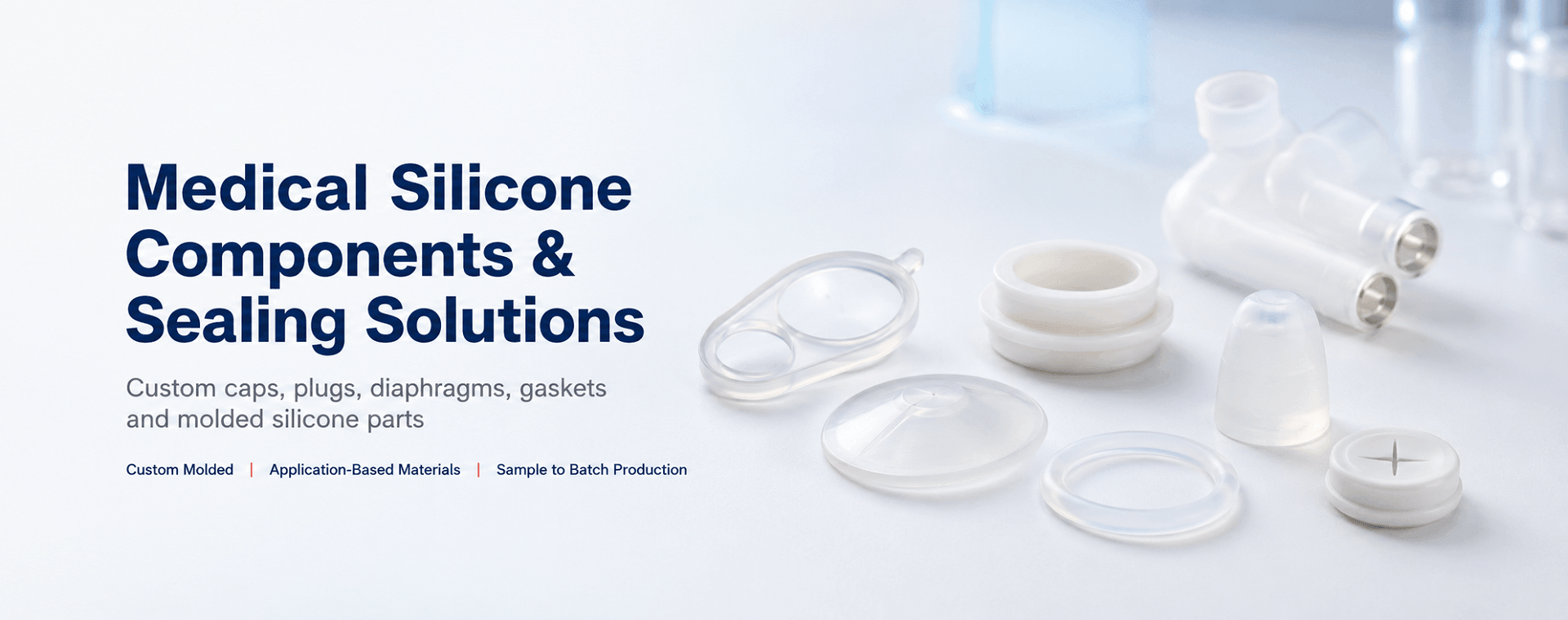 Selos de silicone m&eacute;dicos personalizados e pe&ccedil;as moldadas